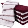 Pantry Piedmont Terry Kitchen Towels | Set Of 8, 16 X 26 Inch, Absorbent Terry Cloth Dish Towels, Hand Towels, Tea Towels | Perfect For Kitchen Spills, Cooking, And Messes - Wine Red