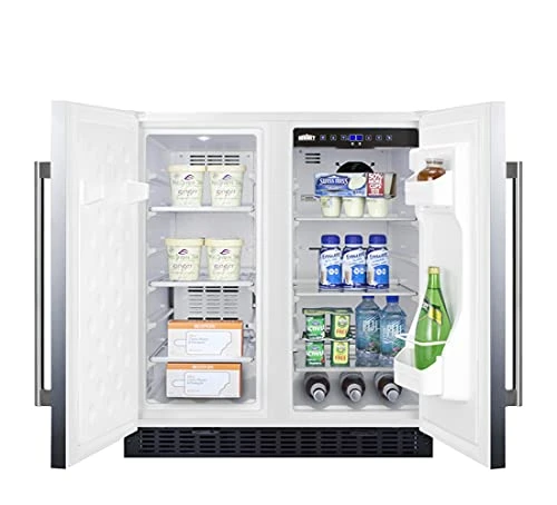 Summit FFRF3075WSS 30" Side-by-Side Compact Refrigerator And Freezer With 5.4 Cu. Ft. Capacity LED Lighting Frost Free Operation High Temperature And Open Door Alarm In Stainless Steel And White Cabinet 6 Summit FFRF3075WSS 30" Side-by-Side Compact Refrigerator And Freezer With 5.4 Cu. Ft. Capacity LED Lighting Frost Free Operation High Temperature And Open Door Alarm In Stainless Steel And White Cabinet - Image 4