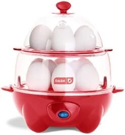 Dash Deluxe Rapid Egg Cooker For Hard Boiled, Poached, Scrambled Eggs, Omelets, Steamed Vegetables, Dumplings & More, 12 Capacity, With Auto Shut Off Feature - Black -Wilton Shop 41vQB2HrEjL. AC