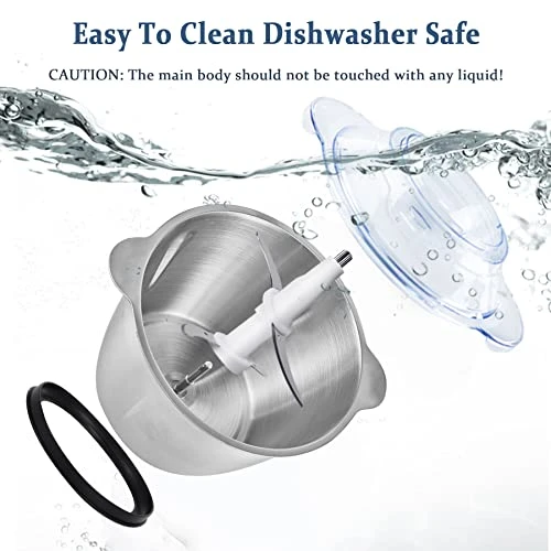 Food Chopper, 5 Cup Food Processor Mini Electric, 250W Meat Grinder With 4 Bi-Level Blades, Small Stainless Steel Mincer For Kitchen, Vegetable, Onion, Garlic, Salad, Baby Food, Fruit, Nuts 5 Food Chopper, 5 Cup Food Processor Mini Electric, 250W Meat Grinder With 4 Bi-Level Blades, Small Stainless Steel Mincer For Kitchen, Vegetable, Onion, Garlic, Salad, Baby Food, Fruit, Nuts - Image 3