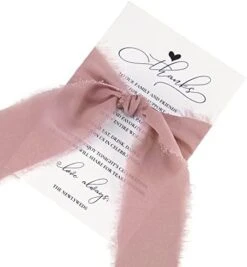 Oris Home Wedding Thank You Place Setting Cards With Dusty Blue Chiffon Ribbons, 4x6 Print To Add To Your Table Centerpieces And Wedding Decorations — Pack Of 50 -Wilton Shop 41vVB099aL. AC