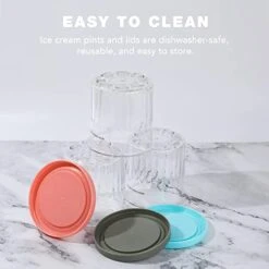 4 Pcs Ice Cream Pints Containers And Lids, 16oz Cups Compatible With NC301 NC300 NC299AMZ Series Creami Ice Cream Makers, Ice Cream Storage Containers, Homemade Ice Cream, BPA-Free, Dishwasher Safe -Wilton Shop 41vVW8pHAZL