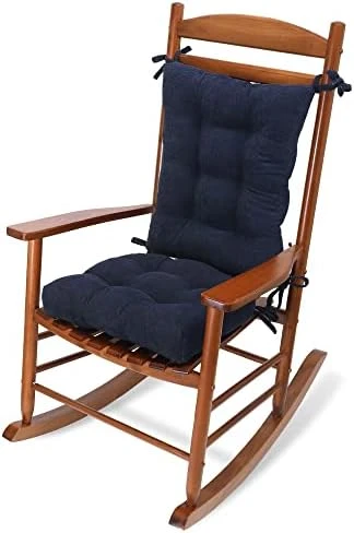 Indoor Rocking Chair Cushion For Rocking Chair Pads Back And Seat Sets With Ties 2 Piece Navy Blue 10 Indoor Rocking Chair Cushion For Rocking Chair Pads Back And Seat Sets With Ties 2 Piece Navy Blue - Image 8