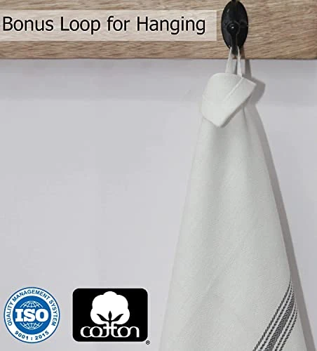 - Scandia Stripe 12 Pack - Pure Cotton - Professional Commercial Restaurant Grade Kitchen Dish Tea Towel Cloth Napkins - Low Lint Sturdy Weave - Reusable - 16x28-30 Ounces - Charcoal 5 - Scandia Stripe 12 Pack - Pure Cotton - Professional Commercial Restaurant Grade Kitchen Dish Tea Towel Cloth Napkins - Low Lint Sturdy Weave - Reusable - 16x28-30 Ounces - Charcoal - Image 3