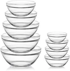 Glass Mixing Bowls Set(set Of 9),Nesting Bowls For Space Saving Storage,Great For Cooking,Baking,Prepping,Stackable Bowl Set 11 Glass Mixing Bowls Set(set Of 9),Nesting Bowls For Space Saving Storage,Great For Cooking,Baking,Prepping,Stackable Bowl Set -Wilton Shop 41vaaWTdWbS. AC