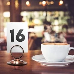 Place Card Holder (12 Pack) Antique Copper – Beautiful Rustic Table Cardholder For Wedding Tabletop Banquet Menu Holders Bronze Clip Table Reserved Seat Number Recipe Holder Restaurants Weddings Party -Wilton Shop 41vcFsjHlHL