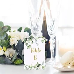 26 Pieces Wedding Table Numbers Cards 1-25 With Head Table Numbers Greenery Eucalyptus Table Cards Double Sided Party Table Numbers For Wedding Reception Baby Shower Birthday Bridal Party (Gold) 13 26 Pieces Wedding Table Numbers Cards 1-25 With Head Table Numbers Greenery Eucalyptus Table Cards Double Sided Party Table Numbers For Wedding Reception Baby Shower Birthday Bridal Party (Gold) -Wilton Shop 41vfh5WbuEL