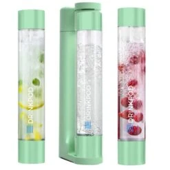 Fizzpod Home Soda Maker | Carbonated Beverage & Sparkling Water Maker | Includes 3 Bottles (32 Oz./each) , 3 Caps, 1 Carbonator Cap And Manual | Make Homemade Sparkling Water, Carbonated Juice, Coffee, Tea & Cocktail Drinks Fruit Infused