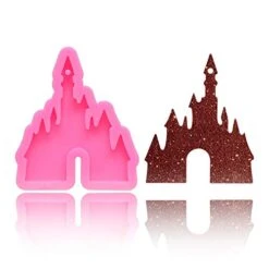 2 Pcs Castle Silicone Mold With Hole Castle Shaped Keychain Molds Chocolate Candy Cake Clay Baking Moulds And 10 Pieces Key Rings With Chain- Castle -Wilton Shop 41vmeAoK7GL