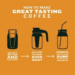 - Cold Brew Mason Jar Coffee Maker, Durable Glass, Heavy Duty Stainless Steel Filter And Lid - 2 Quart, (64 Oz / 1.9 Liter) -Wilton Shop 41vnu84jW6L