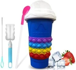 Pink Instant Slushie Cup,1 Pack Slushy Cup Maker Tiktok, Slush Squeeze Cup For Quick Diy With Straw Spoon, Cup Brush, Straw Brush, & Pop-It Cup Sleeve -Wilton Shop 41vokeoEDfL. AC