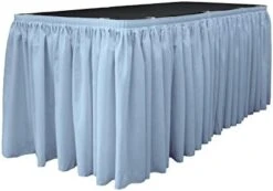 Polyester Poplin Table Skirt For Rectangle Tables, Pleat Fabric For Wedding Banquet Trade Show, 30-Foot By 29-Inch Long With 15 L-Clips, Rust -Wilton Shop 41vrTPCNdRL. AC
