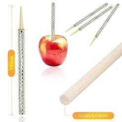 24 Pack Candy Apple Bamboo Sticks, Caramel Apple Wooden Bling Pointed Skewers,Food Sticks For Rice Krispy Treats Cookie Pops Brownies Homemade Corn Dogs With Glass Bag Glitter Ribbons Tie(Silver) -Wilton Shop 41w05IRZpLL