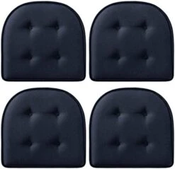 U-Shaped Chair Cushions For Dining Chairs 4 Pack, Memory Foam Chair Pads With Tufted Design And Non-Slip Backing, 17" X 16", Scuba Green -Wilton Shop 41w0jMFaE0L. AC