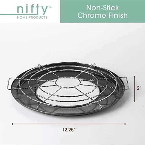Pizza And Pie Baking Rack – Built-In Drip Pan, Multipurpose, Non-Stick Chrome Finish, Dishwasher Safe, Heavy-Duty Design, Bake Pies Evenly Every Time 7 Pizza And Pie Baking Rack – Built-In Drip Pan, Multipurpose, Non-Stick Chrome Finish, Dishwasher Safe, Heavy-Duty Design, Bake Pies Evenly Every Time - Image 5