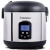 Westinghouse Rice Cooker, Hot Cereal Oatmeal Cooker, Food Steamer, 20 Cup, Stainless Steel And Black