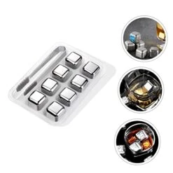 1 Set Ice Tart Stainless Steel Icebre Decanter Whiskey Ice Cube Stainless Steel Ice Cube Wine Ice Cube Wine Set Metal Ice Cube -Wilton Shop 41wIrAASGjL