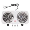 Electric Double Coil Burner Cooktop With Temperature Control And Easy To Clean Stainless Steel Base, Portable 2000W Electric Countertop Stove With Dual Hot Plates For Kitchen Cooking -Wilton Shop 41wS2b9iqLL