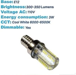 E12 Base 64 SMD3014 LED Bulb AC 110V Cool White For Microwave/Refrigerator/ice Maker/Fridge/Beverage Center Lights -Wilton Shop 41wboHxISuL