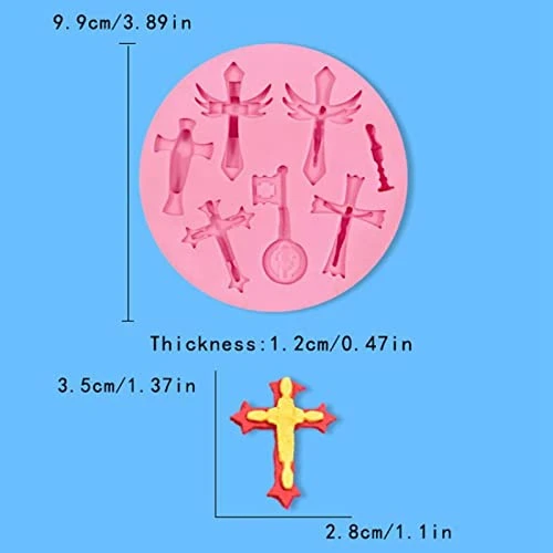 Fondant Mould DIY Chocolate Baking Cross Sugar Flipping Mold Cake Decoration Cross Silicone Mold Set Of Six 4 Fondant Mould DIY Chocolate Baking Cross Sugar Flipping Mold Cake Decoration Cross Silicone Mold Set Of Six - Image 2
