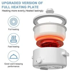 2L Electric Pots For Cooking, Mini Hot Pot Electric Non-Stick Ceramic Glaze Rapid Ramen Cooker For Noodles, Soup, Steak, Stir Fry, Steak, Eggs For Family Dorm And Office With Dual Power Control, Over Heating And Boil Dry Protection, White(2L) -Wilton Shop 41weLTUhvbL 1