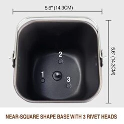 Non-Stick Bread Pan With Kneading Paddle For Kitchen Arm 2LB Vertical Bread Maker KA8520 KA8510 Teflon Coated - Custom Replacement Parts Fit ONLY Certain Vertical 2LB Bread Machines -Wilton Shop 41wfbVM8KQL