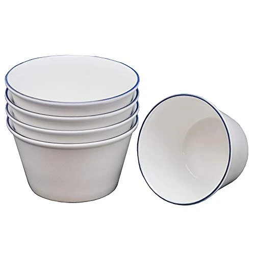 T-917855 Cocotte Fortemore Blue Line, Set Of 5, Diameter 3.6 X Height 2.0 Inches (9.1 X 5.2 Cm), Microwave, Dishwasher And Oven Safe, Lightweight Reinforced Porcelain 3 T-917855 Cocotte Fortemore Blue Line, Set Of 5, Diameter 3.6 X Height 2.0 Inches (9.1 X 5.2 Cm), Microwave, Dishwasher And Oven Safe, Lightweight Reinforced Porcelain