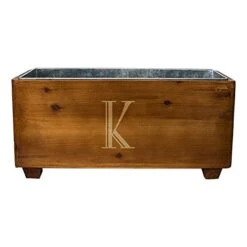 Personalized Wooden Wine Trough, Letter K