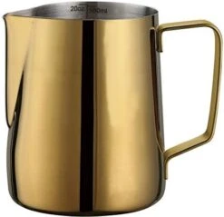 Milk Frothing Pitcher 20oz Stainless Steel Cup Perfect For Latte Art,Espresso Maker,Cappuccino Maker-18/8 Stainless Steel Milk Frother Pitcher Steaming Pitcher Rose Golden Color 600ml -Wilton Shop 41woPoNGaiL. AC