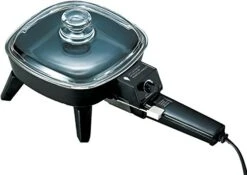 SK-45 6" Non-Stick Electric Skillet With Glass Lid, Black, 7.7"D X 9"W X 6.6"H