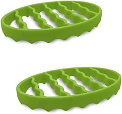 Silicone Cooker Rack For Instant Pot 5,6,8 Qt, Roasting Rack For Baking Cooking Steaming, Crock Pot Air Fryer Pressure Cooker Rack (Oval,Red,2Set) -Wilton Shop 41x5y4qoVnL. AC