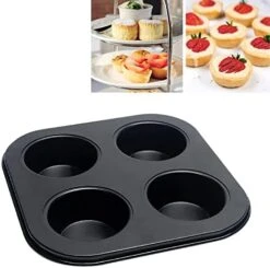 4 Hole Muffin Pan Muffin Trays, Bakeware Tins & Trays Non-stick Cupcake Baking Pan Mini Muffin Cups Pudding Bakeware Cake Mold For Oven Baking Roasting -Wilton Shop 41x6zlBLEqL. AC