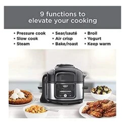 9-in-1 Pressure Cooker And Air Fryer With Nesting Broil Rack, 5 Quart, Stainless Steel -Wilton Shop 41x71QYGjQL