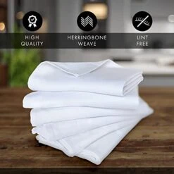 Kitchen Dish Towels Set Of 12-Tea Towels 100% Cotton. Large Dish Cloths 28"x20" Soft And Absorbent. Pure White. There's No Substitute For Quality 11 Kitchen Dish Towels Set Of 12-Tea Towels 100% Cotton. Large Dish Cloths 28"x20" Soft And Absorbent. Pure White. There's No Substitute For Quality -Wilton Shop 41x9PhRjFiL