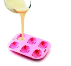 Large 6 Cavity Emotion Pig Piggy Non-stick Silicone Cake Chocolate Muffin Mold 22.916.82.8CM, Sugar Paste, Pudding, Chocolate, Fondant, Butter, Resin, Cabochon, Polymer Clay, Gum Paste (2366)