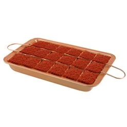 Non-Stick Copper Infused Non Stick Brownie Pans With Dividers, Edge Brownie Pan Bakeware Oven And Dishwasher Safe