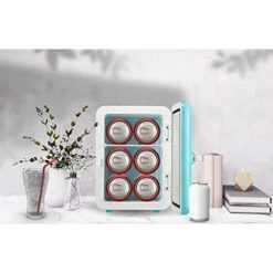 FRIGIDAIRE EFMIS137-BLUE Portable Retro 6-can Mini Fridge, Blue -Wilton Shop 41xKtosUQkL