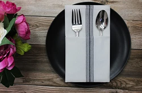 - Scandia Stripe 12 Pack - Pure Cotton - Professional Commercial Restaurant Grade Kitchen Dish Tea Towel Cloth Napkins - Low Lint Sturdy Weave - Reusable - 16x28-30 Ounces - Charcoal 7 - Scandia Stripe 12 Pack - Pure Cotton - Professional Commercial Restaurant Grade Kitchen Dish Tea Towel Cloth Napkins - Low Lint Sturdy Weave - Reusable - 16x28-30 Ounces - Charcoal - Image 5