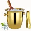 Ice Buckets - Champagne Ice Bucket With Tongs, Golden Trumpet Ice Bucket Stainless Steel Mirror Reflection Wine Cooler For Cocktail Bar Beer Red Wine Liquor Beverages Party,Ice Frozen Longer, 2.5L -Wilton Shop 41xPDwkiluL
