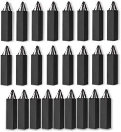 12 Pack 2 Bottles Wine Carrier Tote Holders, Black Paper Wine Champagne Gift Bottle Carrying Bags With Handles For Christmas Business Wedding Baby Shower -Wilton Shop 41xQOsN3N9L. AC