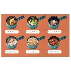 1.8L Electric Hot Pot Green, Electric Pot, Ramen Cooker, Electric Noodle Cooker, Multifunctional Mini Non Stick Pot For Noodles,Pasta,Dumplings,Soup,Porridge(US Plug 110V) 13 1.8L Electric Hot Pot Green, Electric Pot, Ramen Cooker, Electric Noodle Cooker, Multifunctional Mini Non Stick Pot For Noodles,Pasta,Dumplings,Soup,Porridge(US Plug 110V) -Wilton Shop 41xTpohOaIL