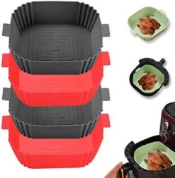 Silicone Air Fryer Liners,LYHOLKEER 4Pcs Air Fryer Silicone Reusable Liners Square,Food Safe Air Fryers Oven Accessories,Replacement Of Flammable Parchment Liner Paper,Silicone Baking Tray Pots 12 Silicone Air Fryer Liners,LYHOLKEER 4Pcs Air Fryer Silicone Reusable Liners Square,Food Safe Air Fryers Oven Accessories,Replacement Of Flammable Parchment Liner Paper,Silicone Baking Tray Pots -Wilton Shop 41xUZki33WL. AC