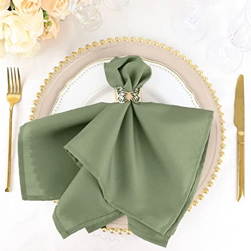 Pack Of 5 Eucalyptus Sage Green Premium 17" X 17" Washable Polyester Napkins Great For Wedding Party Restaurant Dinner Parties 3 Pack Of 5 Eucalyptus Sage Green Premium 17" X 17" Washable Polyester Napkins Great For Wedding Party Restaurant Dinner Parties
