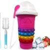 Pink Instant Slushie Cup,1 Pack Slushy Cup Maker Tiktok, Slush Squeeze Cup For Quick Diy With Straw Spoon, Cup Brush, Straw Brush, & Pop-It Cup Sleeve -Wilton Shop 41xhkjj4fIL