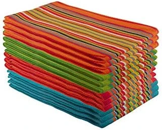 Kitchen Dish Towels, Salsa Stripe, 100% Natural Absorbent Cotton (Size 28 X 16 Inches), Pack Of 12-Multi Color 17 Kitchen Dish Towels, Salsa Stripe, 100% Natural Absorbent Cotton (Size 28 X 16 Inches), Pack Of 12-Multi Color - Image 15
