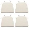 Chair Pads With Ties For Dining Room Chairs Set Of 4 High Density Foam Padded Cushion Non Slip U Shaped Kitchen Chair Seat Cushions 16x16.5 Inch White Beige -Wilton Shop 41y0X9EoRXL