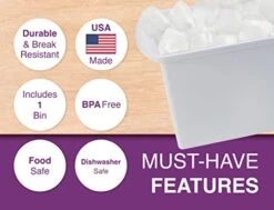 Arrow Home Products Plastic Ice Cube Bin - Made In The USA, BPA Free Ice Cube Holder - Store & Organize Items In Freezer Or Refrigerator - Stackable, Dishwasher Safe & Space Saving Design - White -Wilton Shop 41y0eWgQ44L