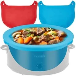 2 Pack Silicone Slow Cooker Liners Fits For 7-8 QT Crockpot, Reusable Silicone Slow Cooker Liners, Safe Silicone Crockpot Liners (Blue 1pc + Red 1pc) -Wilton Shop 41y2RwCEFxL. AC