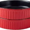 Ceramic Bakeware Set Of 2 Round Pie Pan 10.5 Inch Tart Pan Dish Red Baking Supplies Kitchen Accessories Cookie Sheet Dish Set Baking Pan Bakeware Sets Muffin Pan Cake Pan Baking Pans