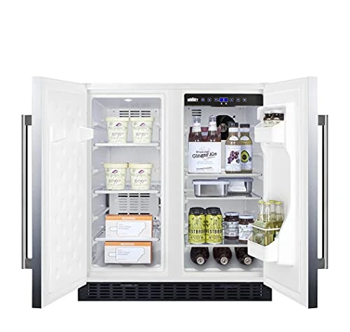 Summit FFRF3075WSS 30" Side-by-Side Compact Refrigerator And Freezer With 5.4 Cu. Ft. Capacity LED Lighting Frost Free Operation High Temperature And Open Door Alarm In Stainless Steel And White Cabinet 5 Summit FFRF3075WSS 30" Side-by-Side Compact Refrigerator And Freezer With 5.4 Cu. Ft. Capacity LED Lighting Frost Free Operation High Temperature And Open Door Alarm In Stainless Steel And White Cabinet - Image 3